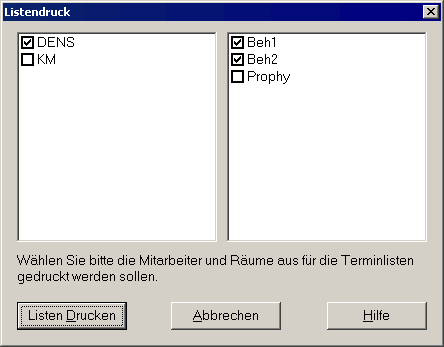 Dialog Listendruck