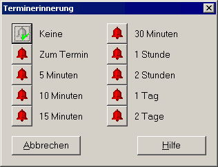 Dialog Terminerinnerung