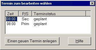 Termin mit Kontextmenü und Bearbeitungsdialog