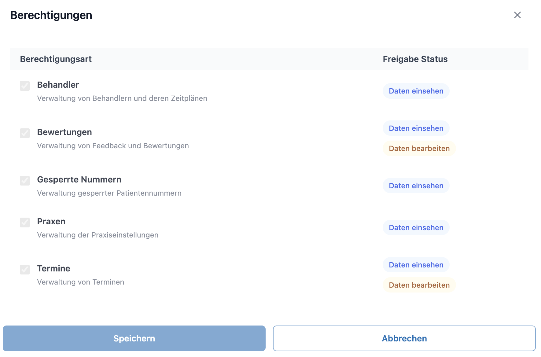 Berechtigungsdialog der Partnerintegration