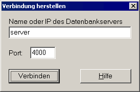 Verbindungsdialog eines Arbeitsplatzes